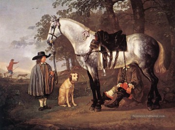 Cheval gris dans un paysage campagne peintre Aelbert Cuyp Peinture à l'huile